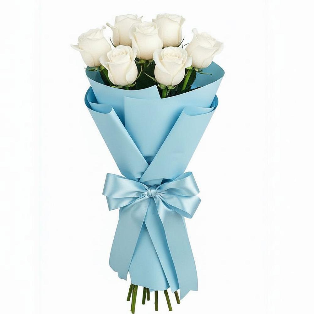 Букет 7 белых роз Проуд в Прогресс