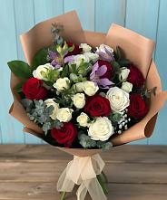 Букет цветов из:  Розы и Альстромерии в Прогресс