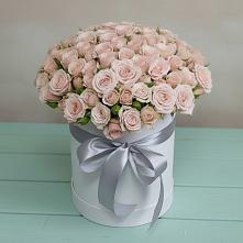 Цветочная композиция из Розы в шляпной коробке в Прогресс