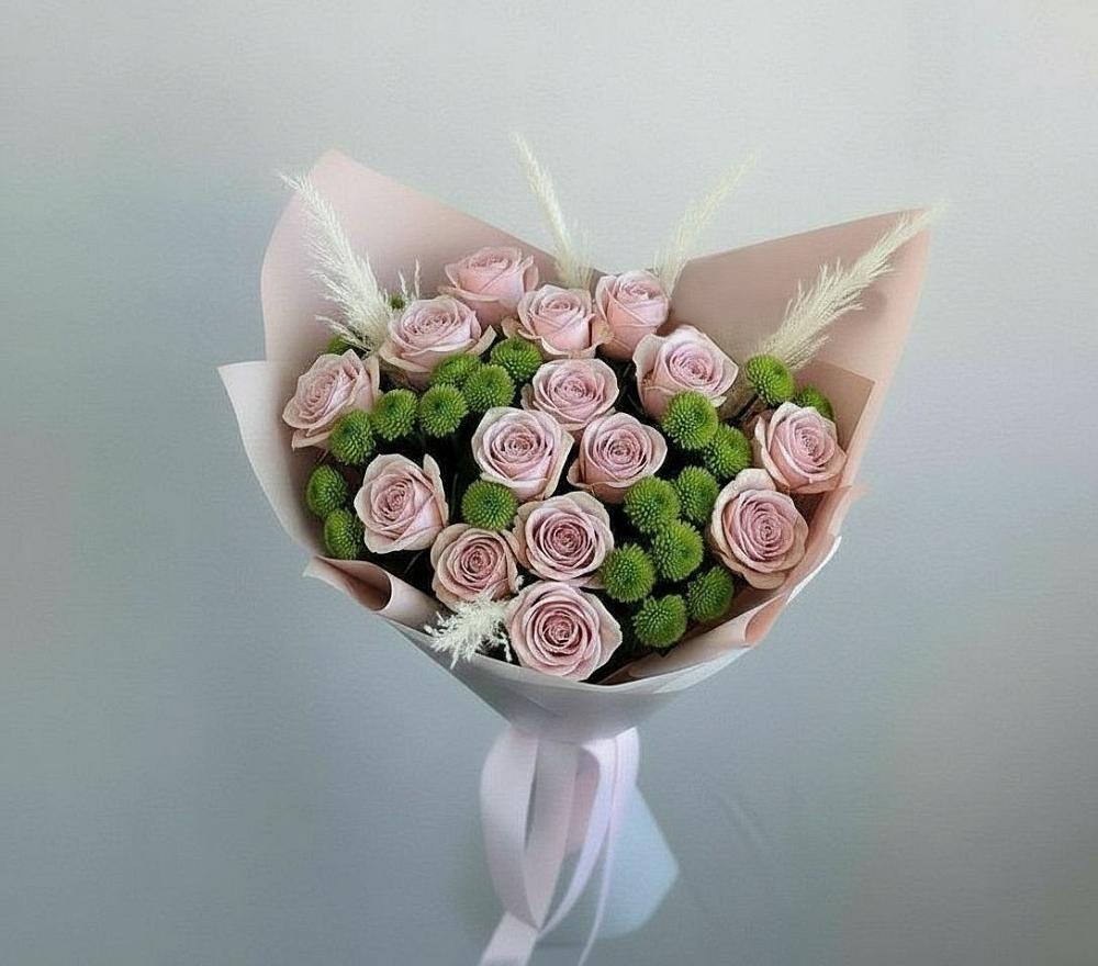 Букет цветов из: Розы и Хризантемы в Прогресс