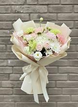 Букет цветов из:  Гвоздики, Розы, Лизиантусы и Хризантемы #REPLACE_PRED# Прогресс