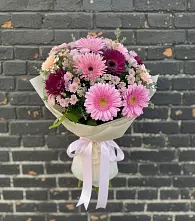 Букет цветов из:  Герберы и Хризантемы в Прогресс