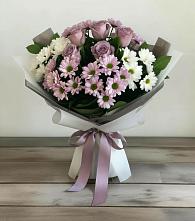 Букет цветов из:  Хризантемы и Розы в Прогресс