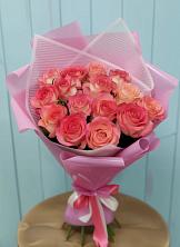 Букет 15 Розовых роз Равель в Прогресс